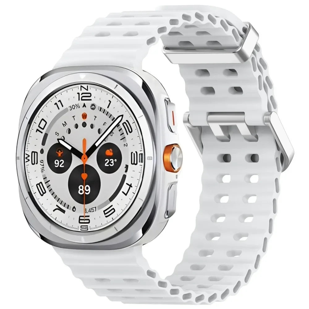 Two-color Silicone Strap for Samsung Galaxy Watch Ultra 47mm Ocean Original Official Wristband Galaxy Watch 8-7 Ultra 47mm Belt