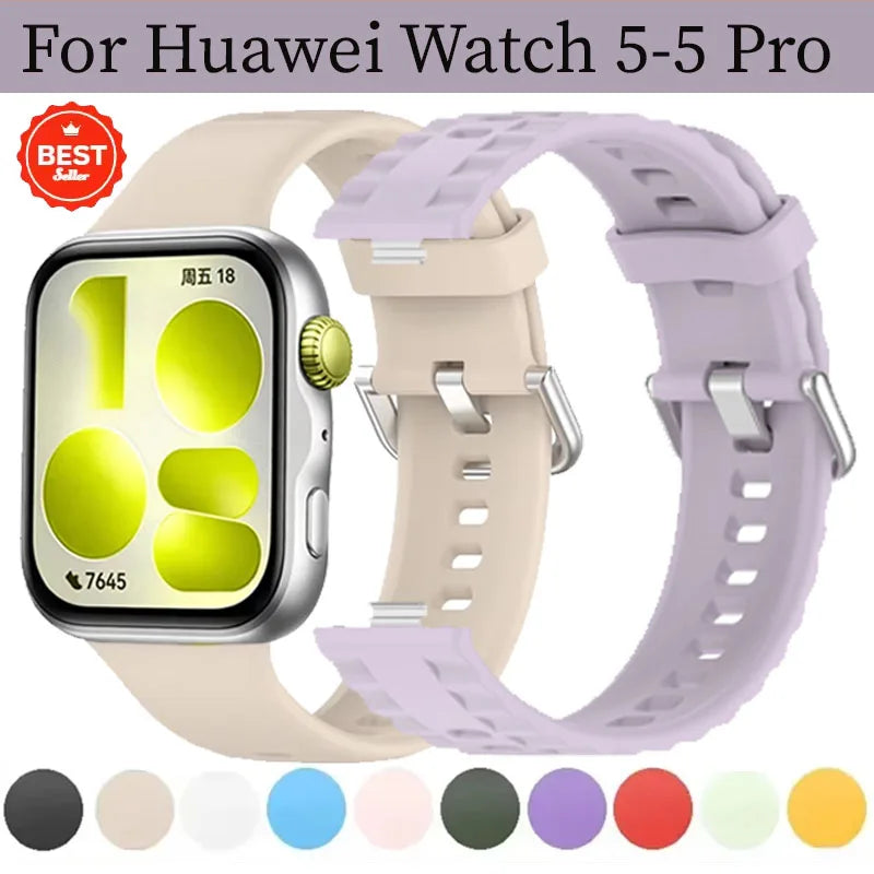 Official Silicone Strap for Huawei Watch 5-4 Pro Smart Wristband for Huawei Watch Fit 5/4/3 Luxury High-end Replacement Bracelet