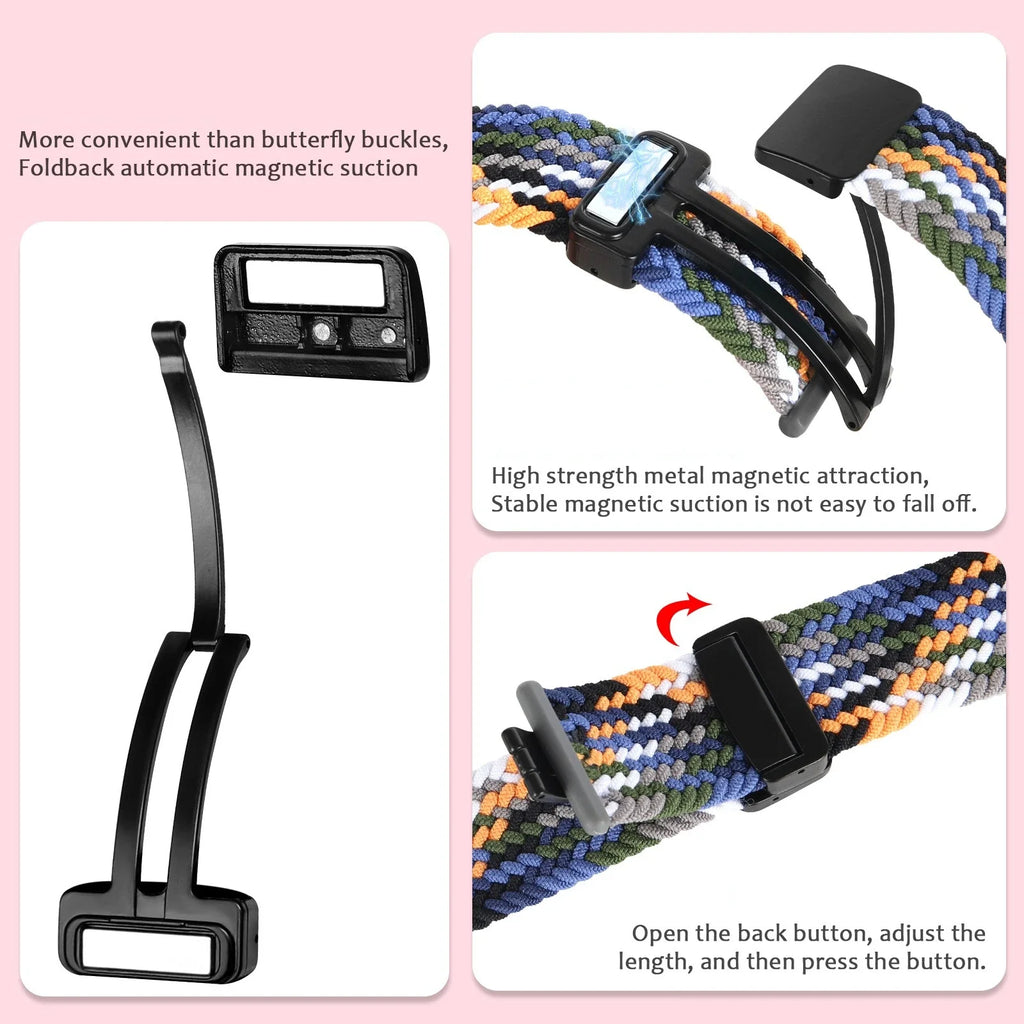 Nylon Strap for Xiaomi Mi Band 9 Pro/Mi Band 8 Pro Breathable Braided Bracelet for Redmi Watch 6/5/4 Sport Watchband Accessories