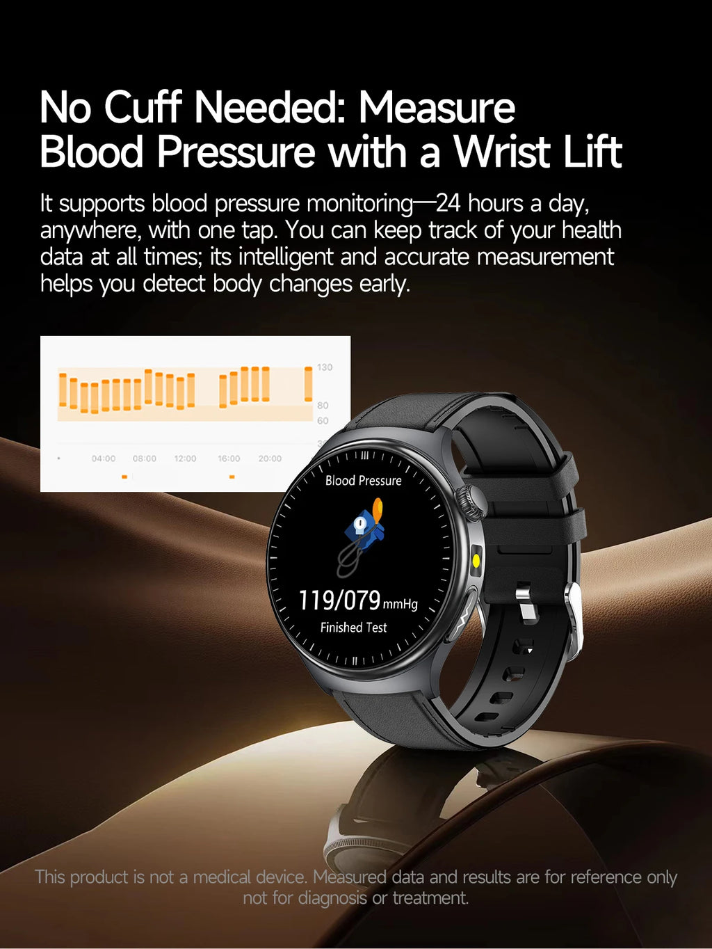 Newly Upgared Precise Health Diagnosis Smart Watch ECG Uric Acid Blood Pressure Micro Physical Examination Clock For Android iOS