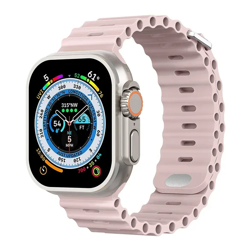 Ocean strap For Apple Watch Ultra 3 2 1 Band 49mm 11 10 9 8 7 46mm 45mm 41mm Silicone Wristband iWatch 6 5 4 SE3 44mm 40mm 42mm