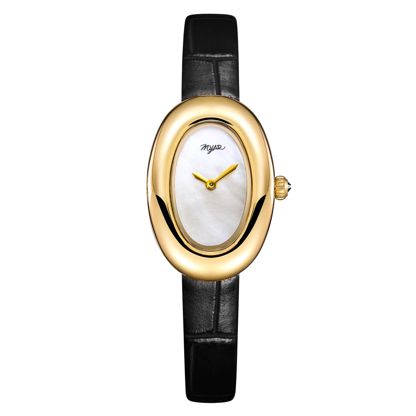 MYAR Women Watch for Girls Quartz Reloj Mujer Sliver Diamond Oval Shaped Orologio Ladies Wristwatch Simple Stainless Steel Clock