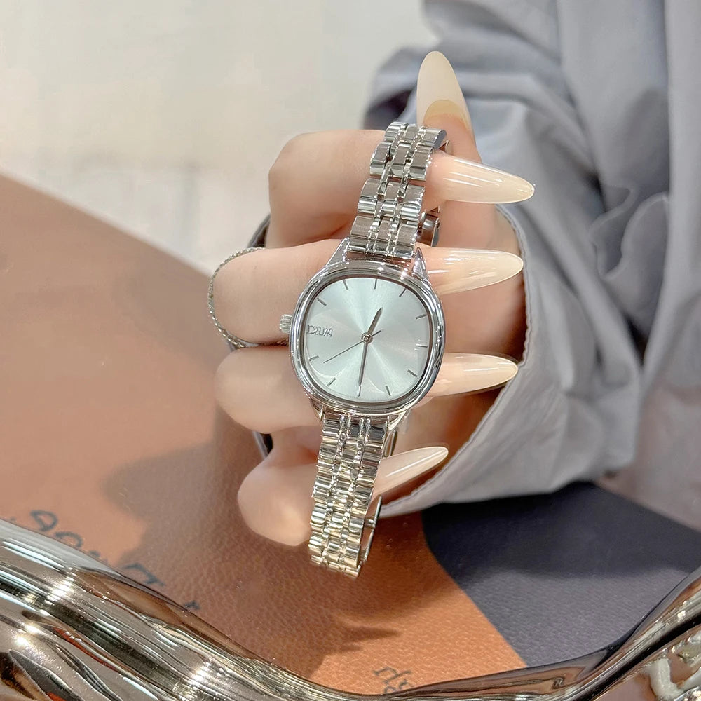New Fashion Watch for Women Simple Japanese Quartz Wristwatches Ladies Small Gold Watch Elegant Stainless Steel Silver Clock