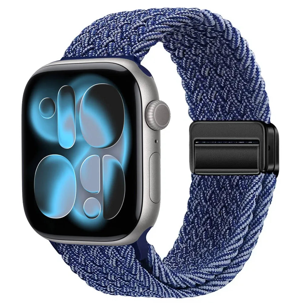 Nylon Loop Strap for Apple Watch 11 10 9 8 7 46mm 42mm 45mm 41mm Ultra 3 2 1 49mm Magnetic Braided  IWatch 6 5 4 SE3 Accessories