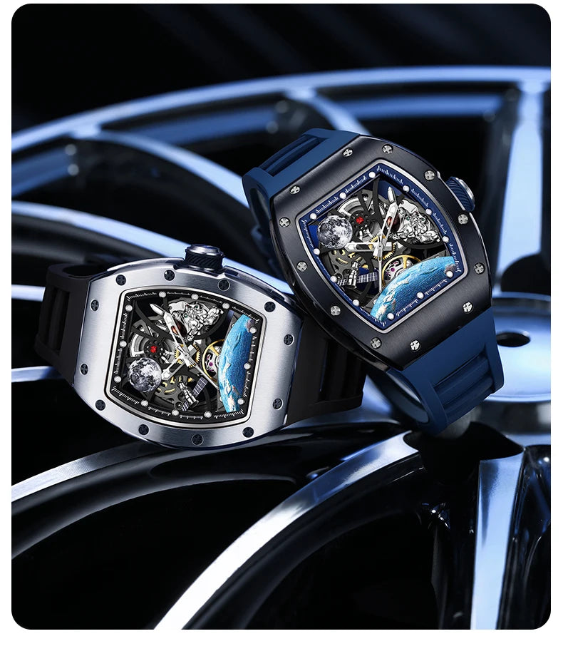 2025 Automatic Movement Mechanical Wrist Watches Men Hollow Design Waterproof Watch High Quality Custom Logo Automatic Watches