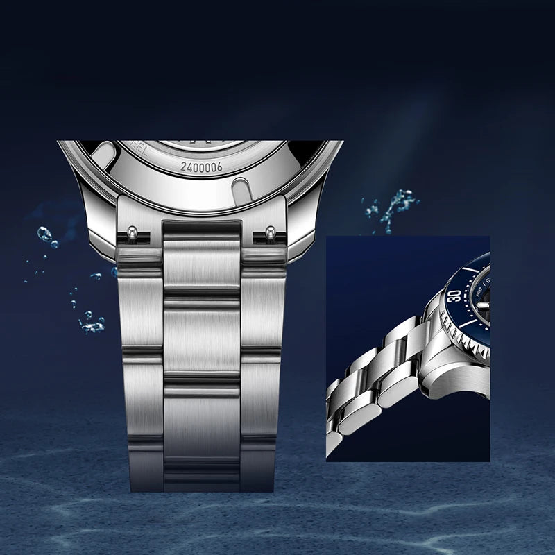 Seagull 43.5mm Diving Watch 300M Waterproof Automatic Mechanical Wristwatch Moon Phase Luminescent Men Watches 1215 New 2025