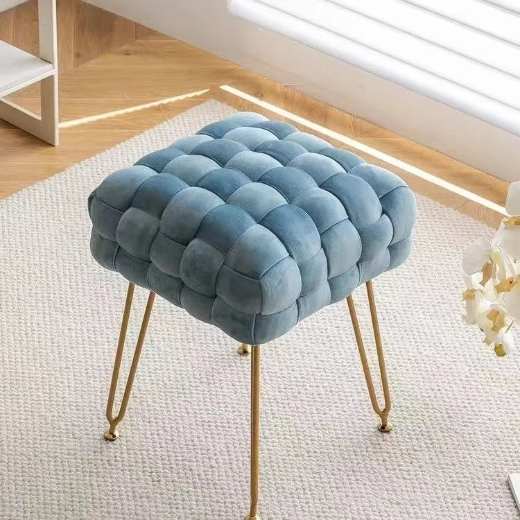 Upholstered Accent Side Chair Makeup Vanity Chair Low Velvet Stool for Dining Room Bedroom Living Room Ottoman Bench