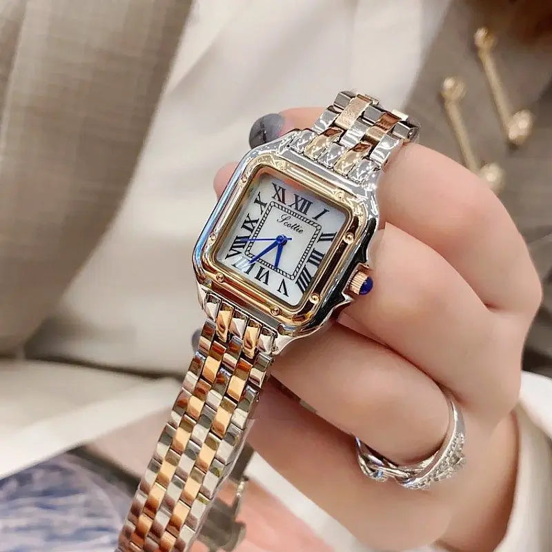 New Women'S Luxury Square WatchUltra-Thin Ladies' Watch With Steel Band High-End Selected Timepiece, Elegant Women'S Wristwatch.