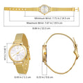 Fashion Women Quartz Watch Alloy Case Golden Mesh Strap Bracelet Wristwatch Classic Gift for Valentine Christmas Mother's