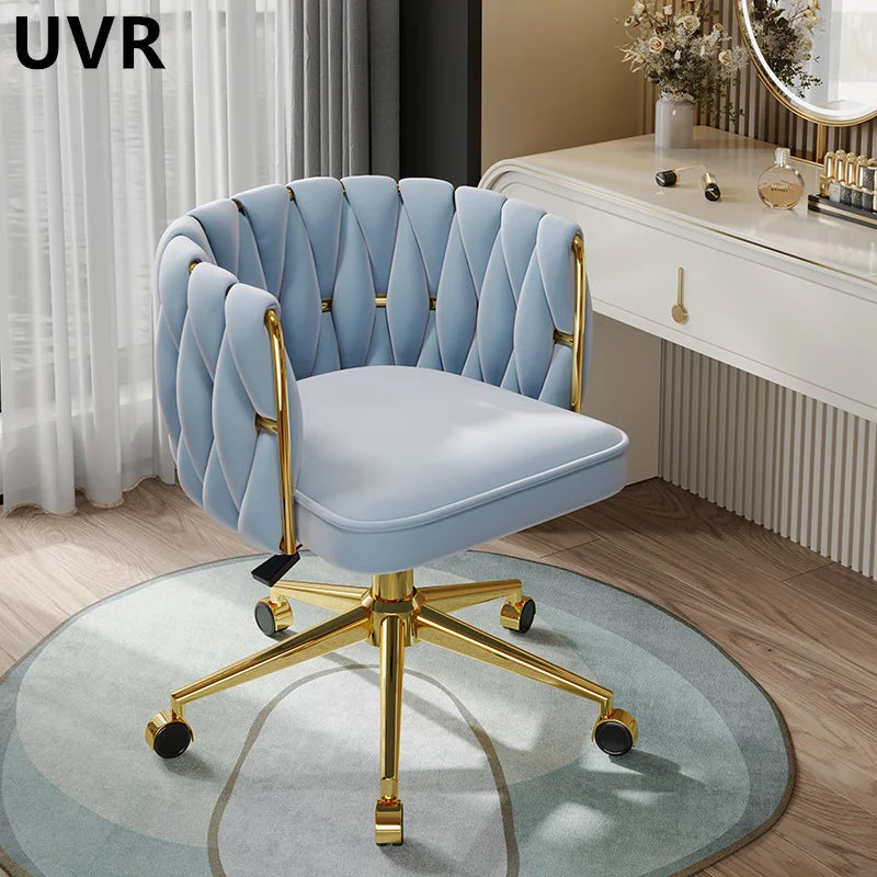UVRLiving Room Chair Home Bedroom Girls Dresser Makeup Chair Computer Office Chair  Light Luxury Lift Swivel Backrest Chair