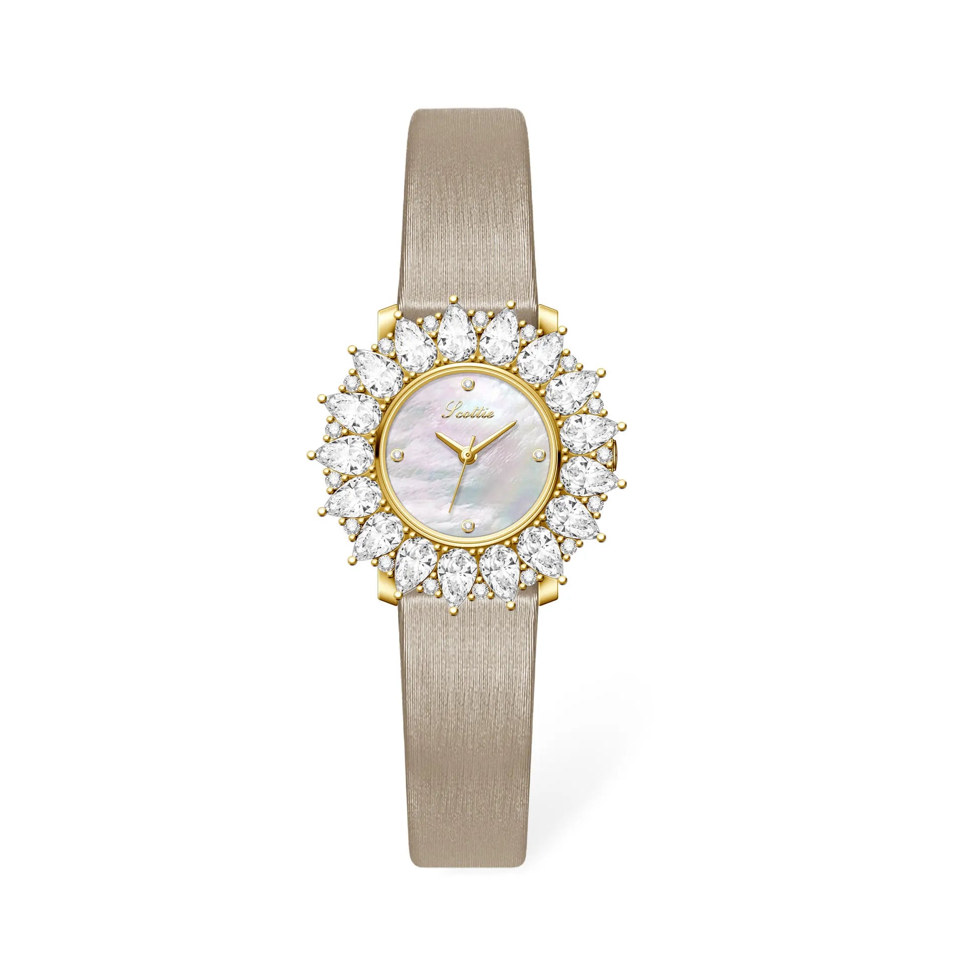 Women Watches for Girls Wrist Quartz Watch Sliver Gold Flower Diamond Orologio Ladies Vintage Wristwatch Stainless Steel Clock