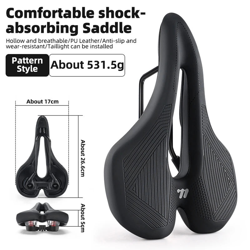 WEST BIKING Bicycle Saddle Comfortable Shockproof Bike Seats with Spring Shock Absorber MTB Road Bike Hollow Breathable Cushion