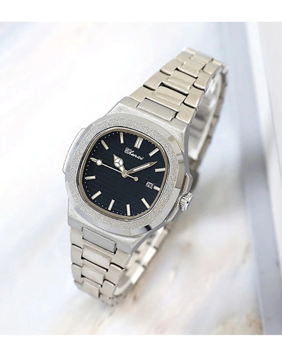 Watches For Woman Fashion Date Luminous Quartz Watch Silver Stainless Steel Clock Women's Stainless Steel Watch Waterproof