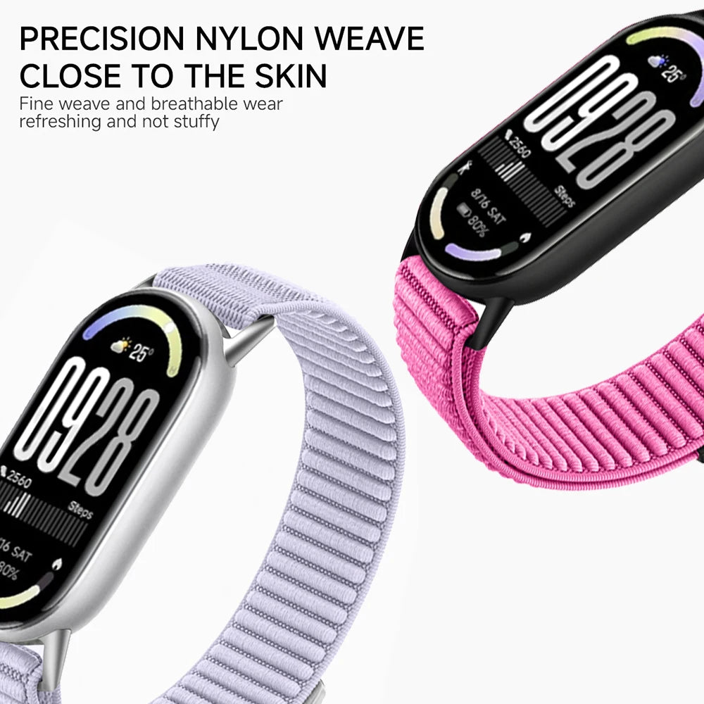 Nylon Breathable Strap for Xiaomi Mi Band 10 9 8 Sports Bracelet Replacement Wristband for Xiaomi Mi Band 10 Watchband Accessory