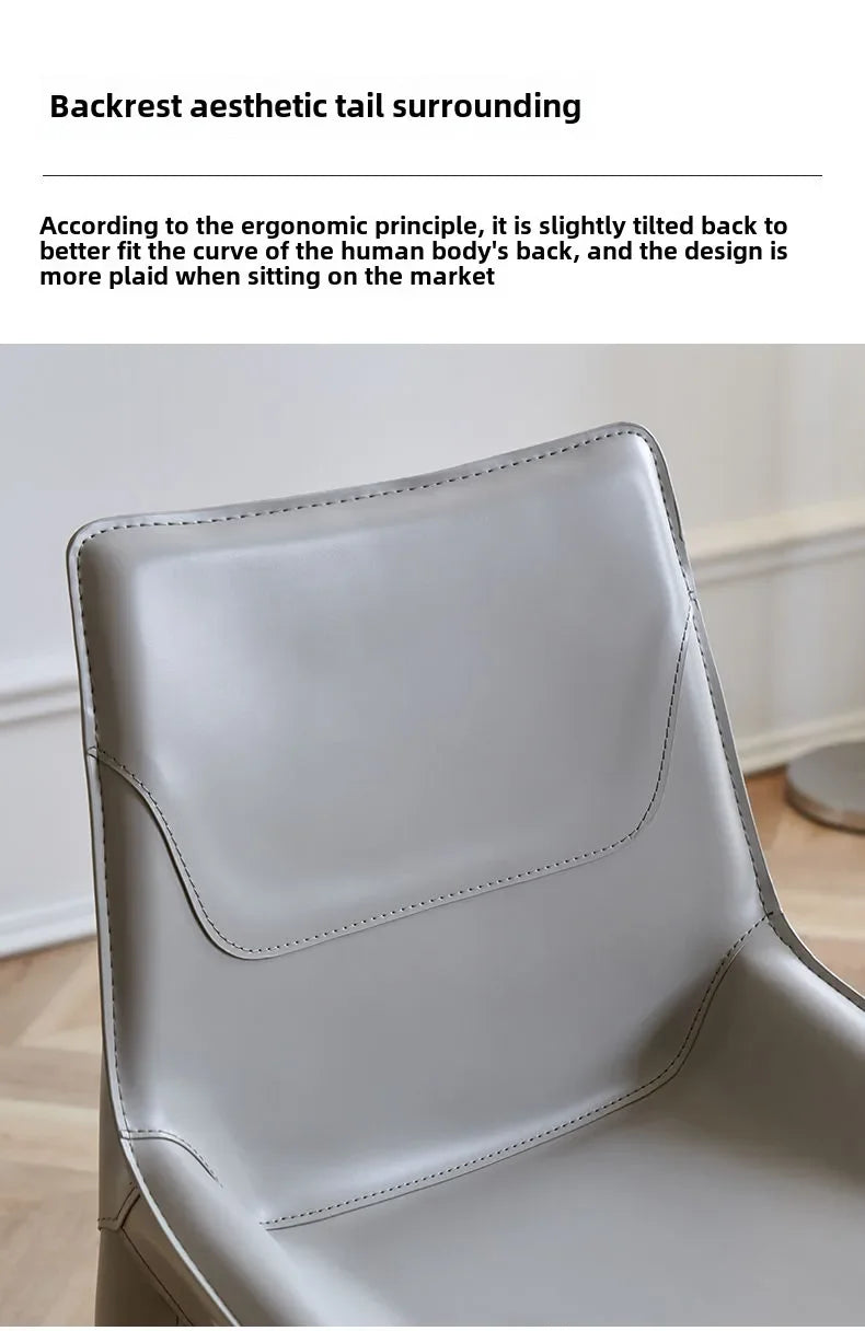 Leather Meeting Sedentary Dining Chair Luxury Backrest Comfortable Simple Dining Chair Hotel Restaurant Cadeiras Home Furniture
