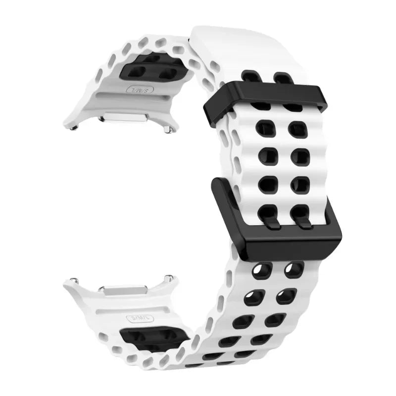 Two-color Silicone Strap for Samsung Galaxy Watch Ultra 47mm Ocean Original Official Wristband Galaxy Watch 8-7 Ultra 47mm Belt