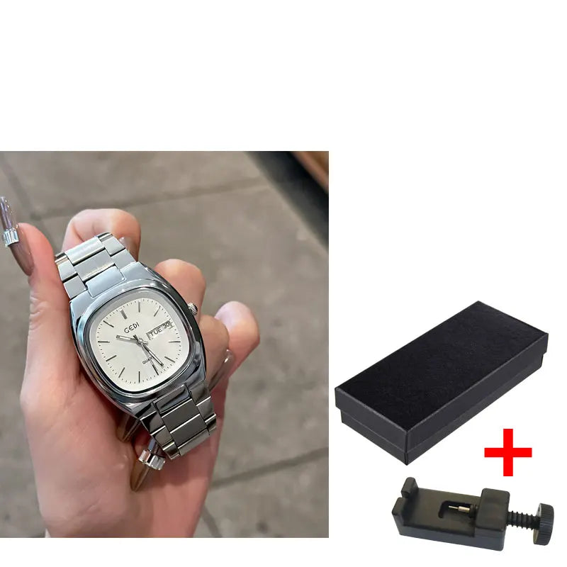High Quality Women's Watch Minimalist Small Square Plate Bracelet Women's Watch Brown Quartz Waterproof Clock for Wife's Gift
