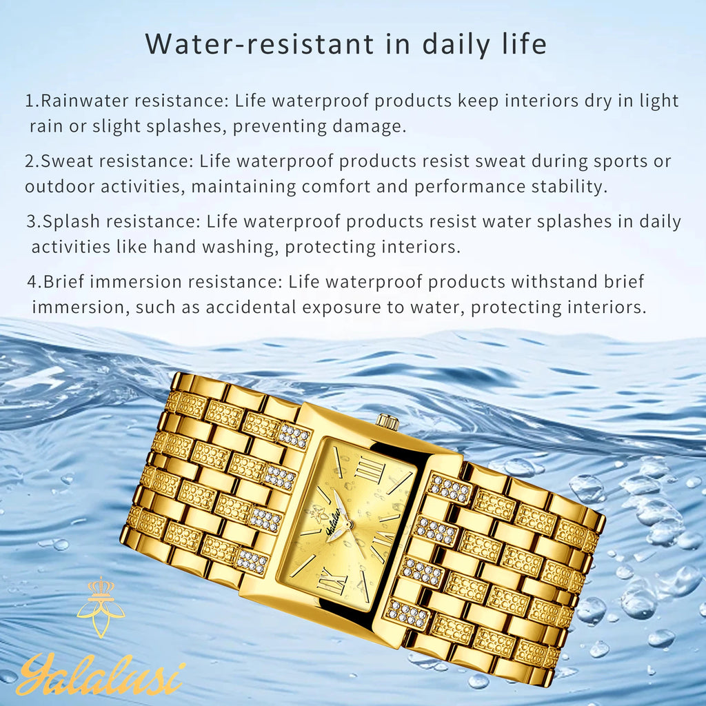 YaLaLuSi Brand: Fashionable Women's Waterproof Quartz Bracelet Watches – Luxury Gold Watches for Gifts reloj mujer Ladies