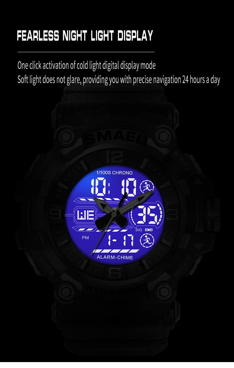 SMAEL Watch Men Sport Alarm Clock For Men 50M Waterproof Wristwatches 8089 Original Brand Men's Wristwatch Quartz Sports Watches