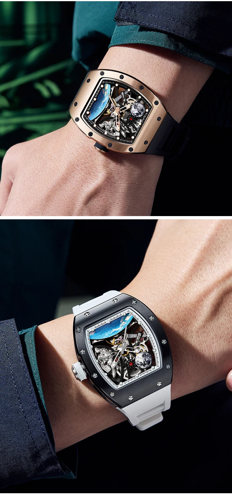 2025 Automatic Movement Mechanical Wrist Watches Men Hollow Design Waterproof Watch High Quality Custom Logo Automatic Watches