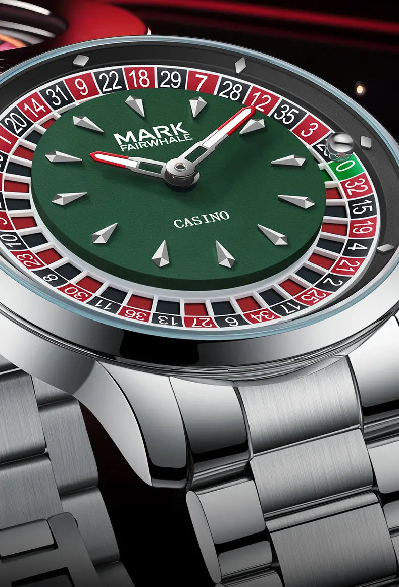 Mark Fairwhale Original Watch For Men Luxury Stainless Steel Clock Fashion Casual Fun Roulette Design Quartz Wristwatch 2025 New