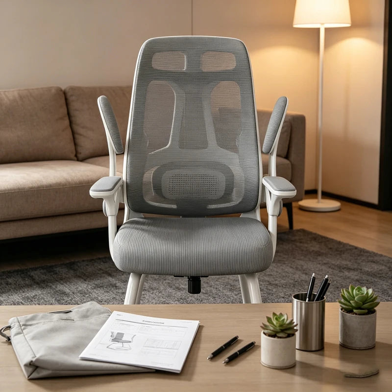 AOLIVIYA Comfortable Long Sitting Computer Chair For Home Office Seat Gaming Ergonomic Bedroom Desk Stool With Backrest Nordic B