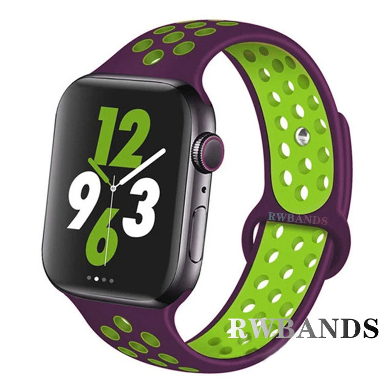 Sport Strap for Apple Watch Band 46mm 44mm 40mm 42-38-41mm 45mm Breathable Bracelet iWatch Series 10 9 8 7 6 SE 5 3 Ultra 2 49mm