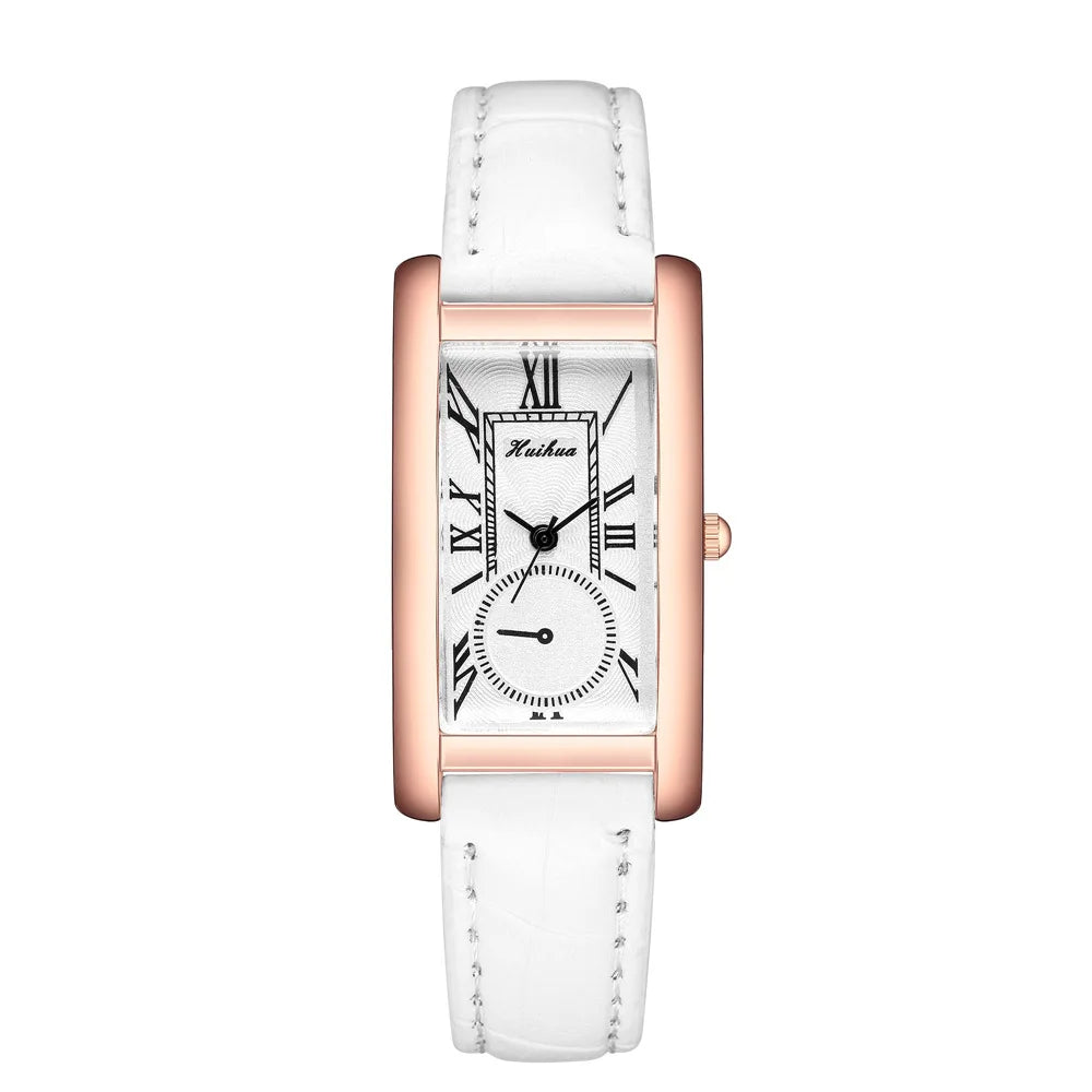 2025 New Fashion Thin Belt Watch Women's Rectangular Quartz Leisure Roman Scale Women's Watch