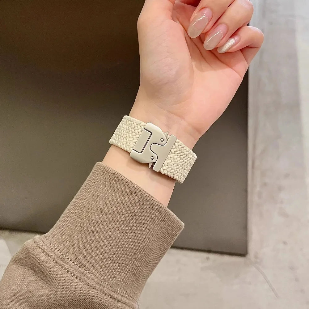 nylon Braided Strap For Apple Watch Band Ultra 3/2/1 49mm parachute Buckle 11 10 46mm 42mm 9 8 7 45/41mm iWatch 6 5 SE3 44/40mm