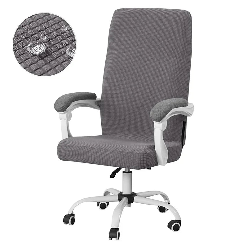 ARMFAVER Waterproof Office Chair Cover with Zipper Stretchable Fit for Swivel Chairs Elastic Slipcover Protector Solid Colors