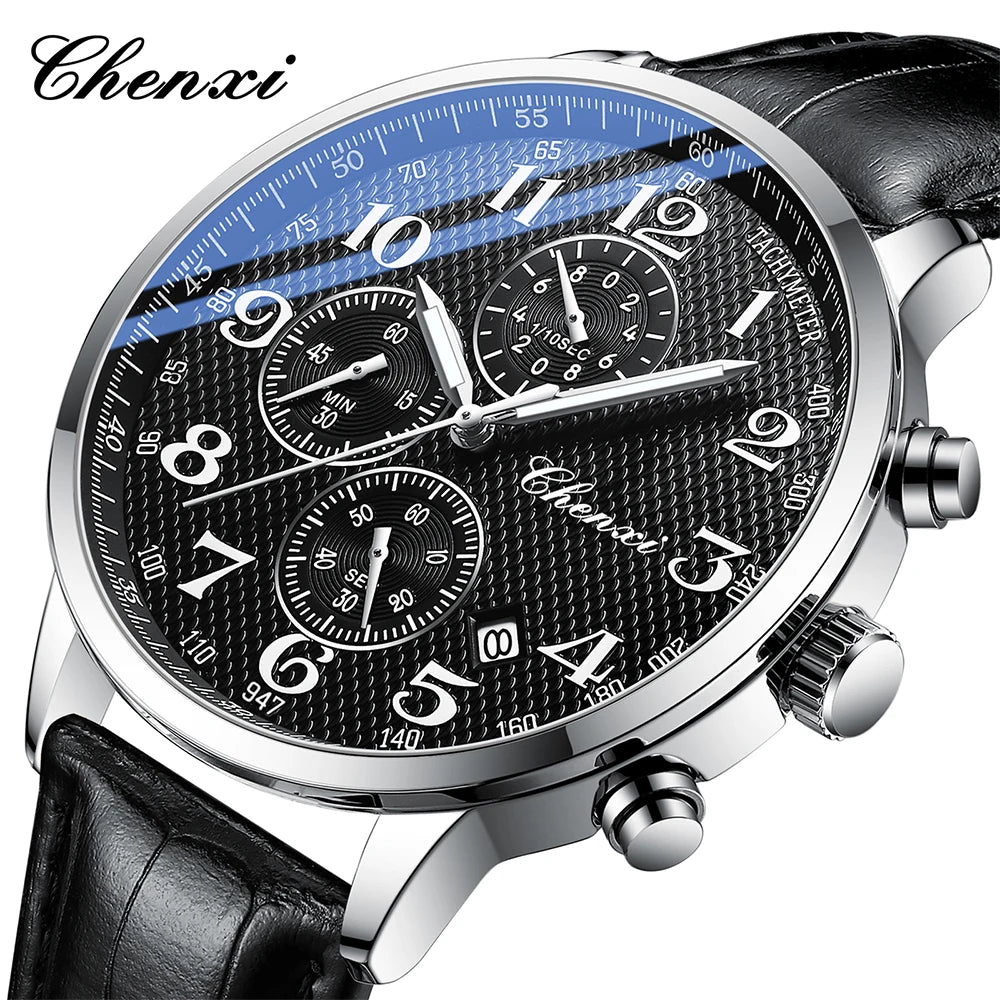 CHENXI Watches For Men Multi-functional Quartz Man Watch Calendar Luminous Chronograph Men's Wristwatches Gifts