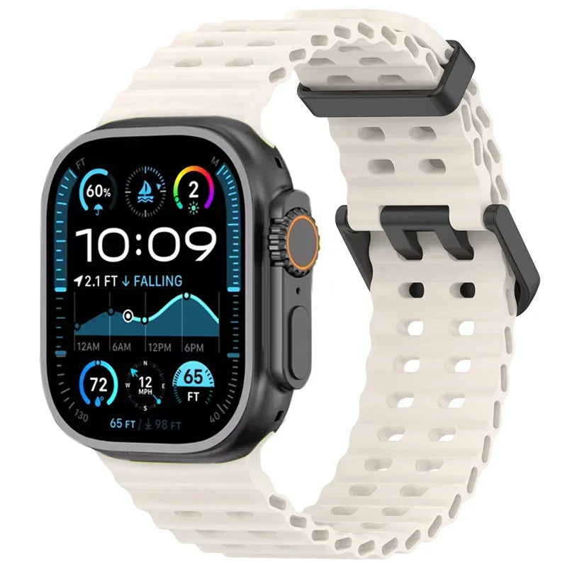 Ocean Silicone Strap for Apple Watch Band Ultra 3/2/1 49mm Series 11 10 46mm Comfortable Band IWatch 9 8 7 6 5 4 SE3 45mm 44mm