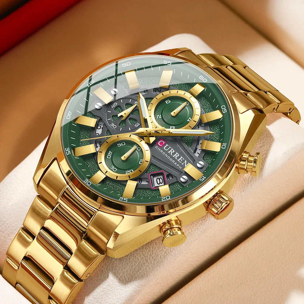 CURREN Top Luxury Business Calendar Multi functional Waterproof Sports Men's Quartz Men Watch Construction Wristwatch for Men