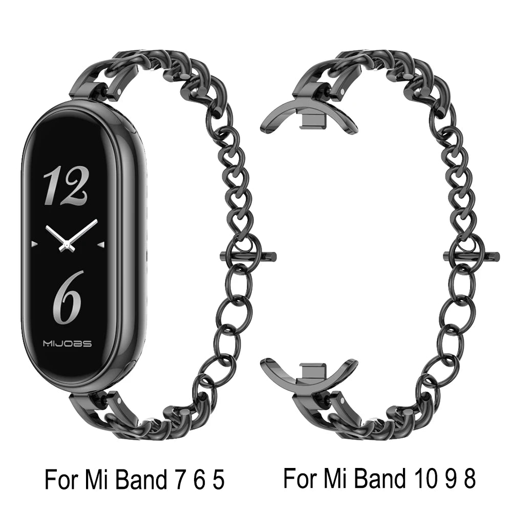 Strap for Mi Band 10 9 8 7 6 5 Watchband for Xiao mi Smart Band 9 Strap for Mi Band 8 Leather Wristband For Mi Band 7 Correa