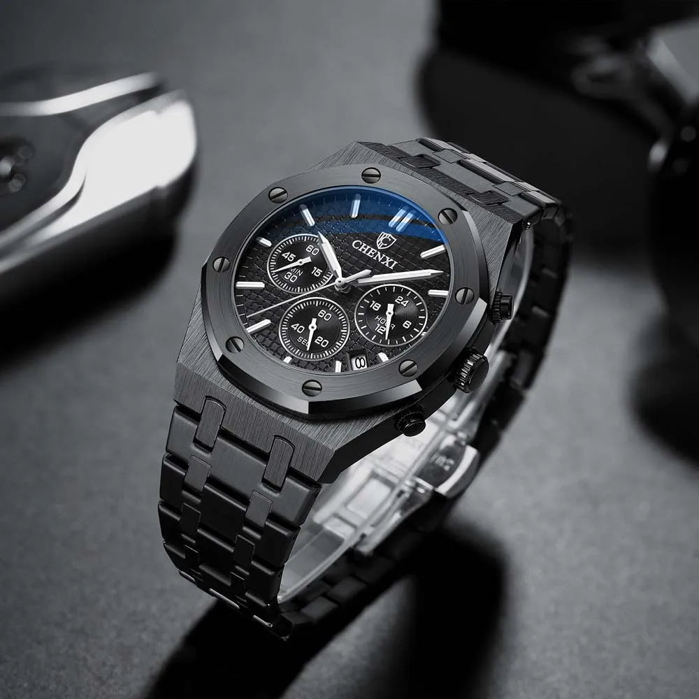 CHENXI  Multifunctional Men's Watches Luxury Brand Calendar Luminous  Waterproof Men Wristwatch High Quality Quartz male Watch