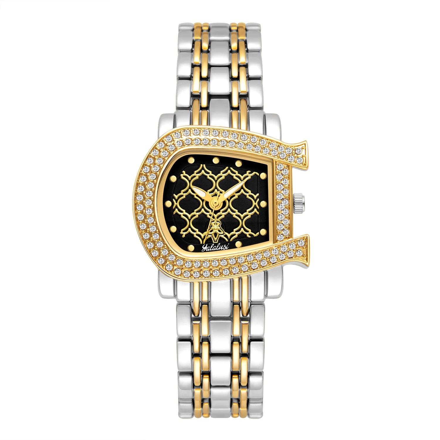 YaLaLuSi Women's Luxury Diamond-Set Asymmetrical Dial Bracelet Watch, Water-Resistant Quartz Watch reloj mujer watch for ladies
