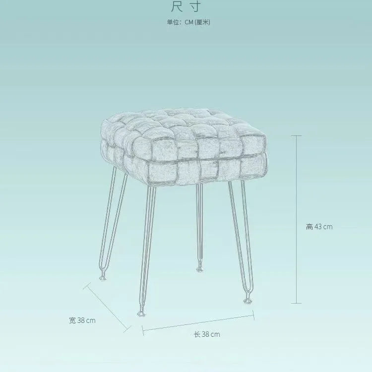 Upholstered Accent Side Chair Makeup Vanity Chair Low Velvet Stool for Dining Room Bedroom Living Room Ottoman Bench