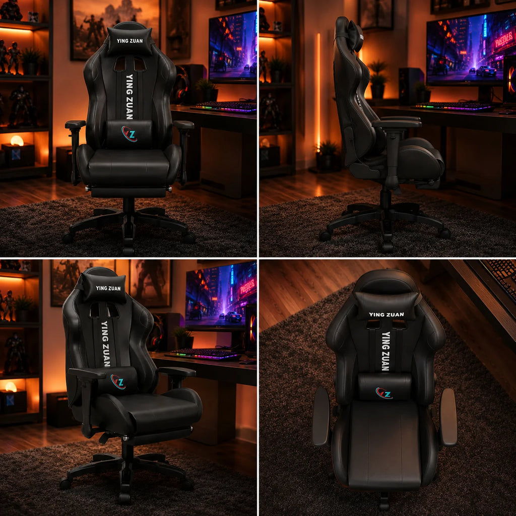 AOLIVIYA Game Chair Ergonomic Bedroom Office Computer Chair Lifting Rotating Armrest with Pedal Student Study Chair