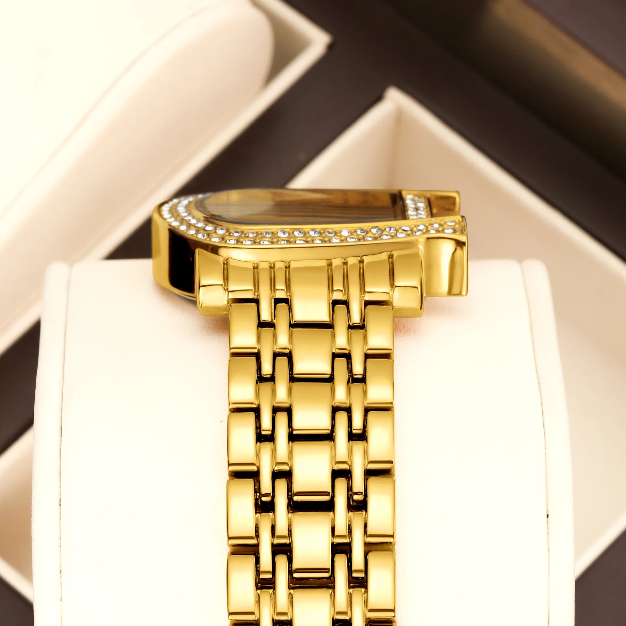 YaLaLuSi Women's Luxury Diamond-Set Asymmetrical Dial Bracelet Watch, Water-Resistant Quartz Watch reloj mujer watch for ladies