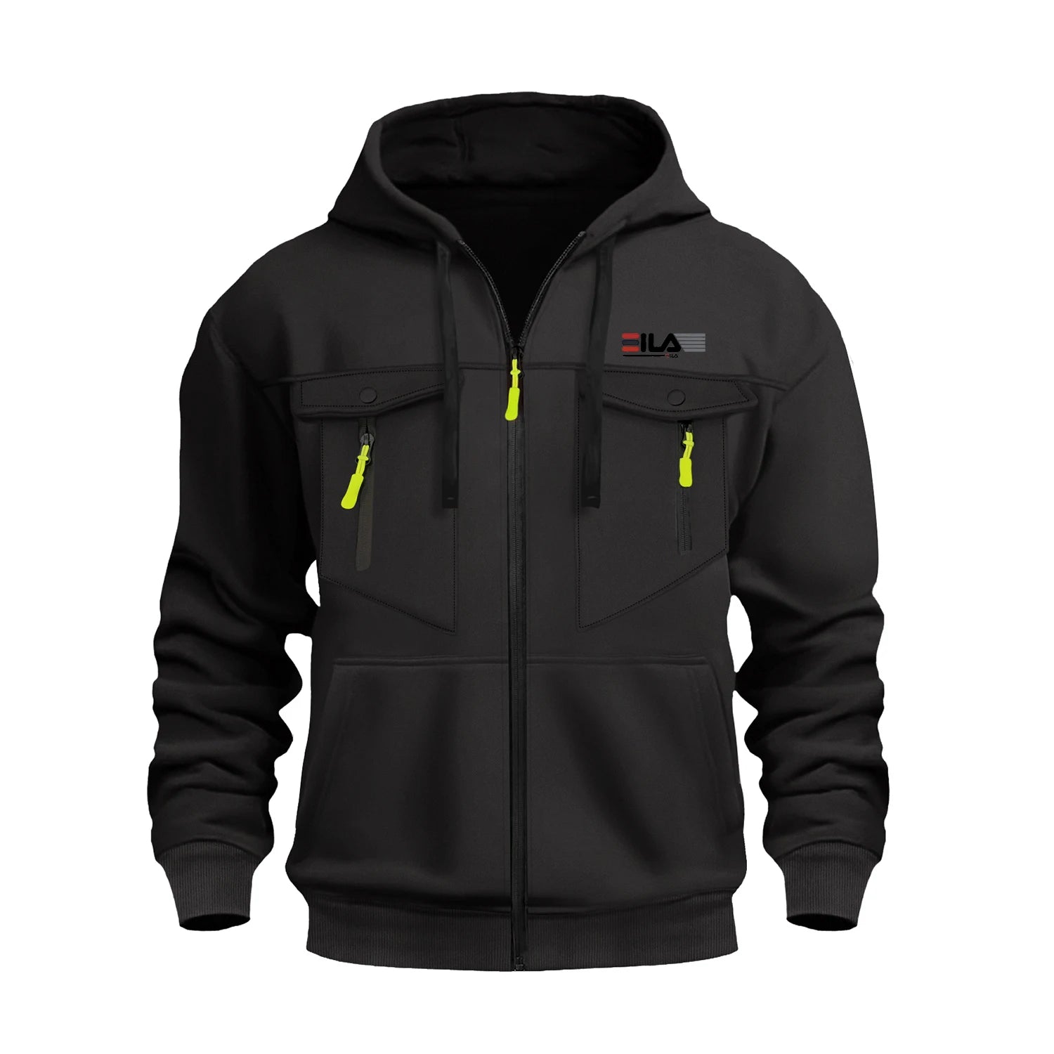 Autumn Winter Hoodies Men Zipper Patchwork Warm Fleece Sweatshirts Multi Pockets Male Fashion Hooded Jacket Thick Outdoor Hoodie