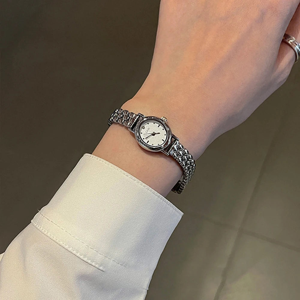 GEDI Watches for Woman Wristwatch Vintage Oval Small Watch Gifts Stainless Steel Strap Luxury Elegant Waterproof Quartz Watches