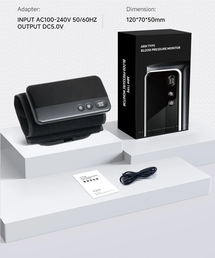 Bluetooth blood pressure meter,large screen display,2 sets of data storage,Intelligent portable upper arm blood pressure monitor
