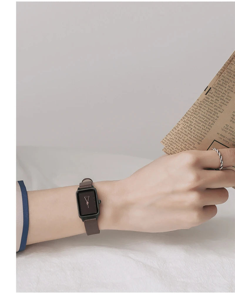 GEDI Watches for Woman Vintage Niche Elegant Waterproof Leather Watches Ladies Quartz Square Women's Wristwatches