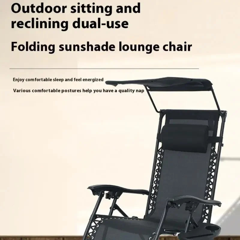 Light Weight Foldable Sunbeds Lawn Chair Lounge Chair with Canopy For Beach Picnics Backyard Lounging Adventure D2RD