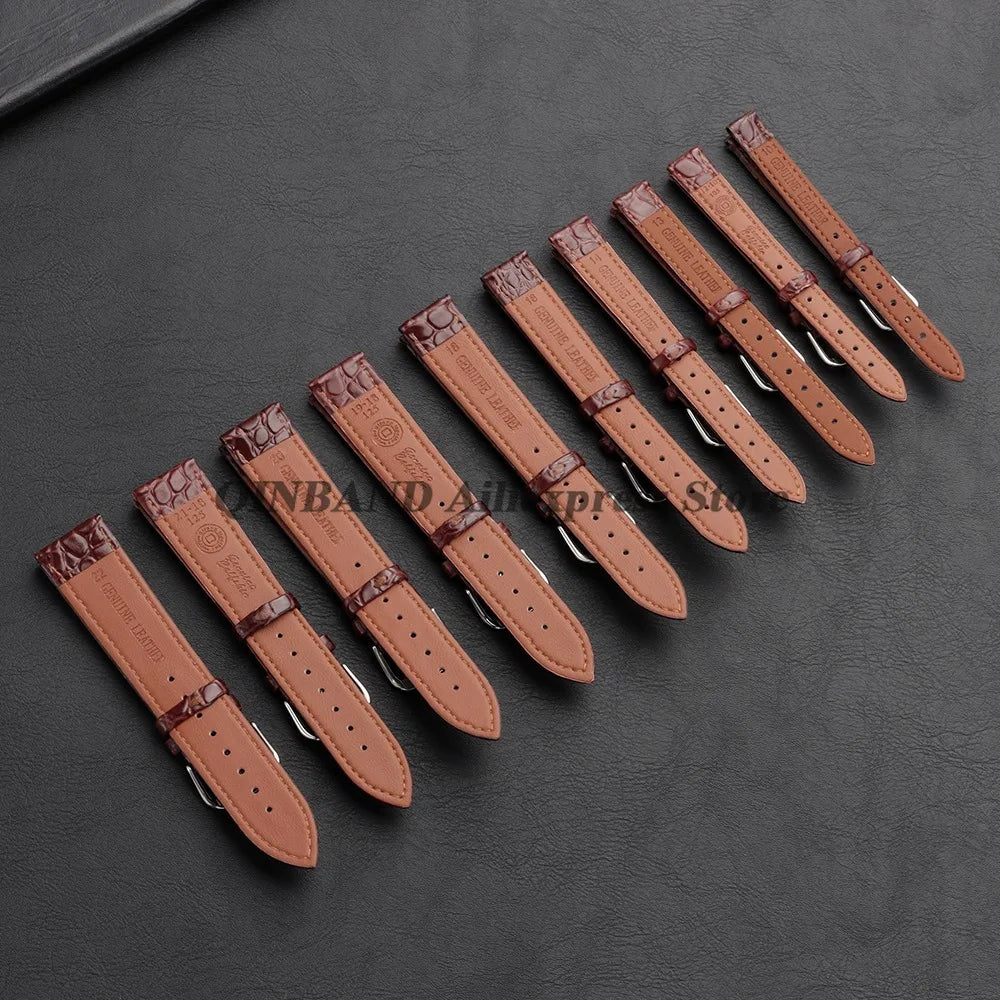 10/12/13/14/16/18/19/20/21/22mm Soft Cowhide Leather Watch Bands Crocodile Pattern Design Watch Straps Casual Business Bracelets