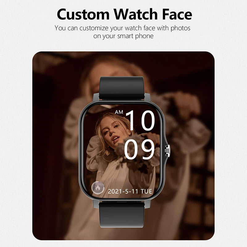 2025 Men Smart Watch Fitness Clock Sports Heart Monitor Smartwatch Bluetooth Call Music Playback 1.83'' Wrist Watches for Women