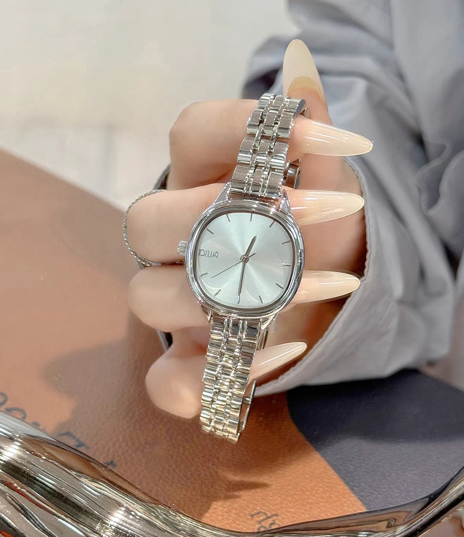 New Fashion Watch for Women Simple Japanese Quartz Wristwatches Ladies Small Gold Watch Elegant Stainless Steel Silver Clock