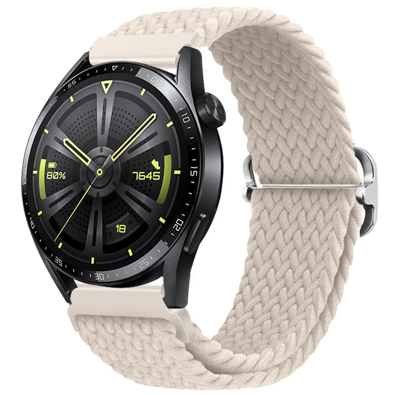 20mm 22mm Elastic Braided Nylon Strap for Huawei Watch GT6 5 4Pro 46mm Bracelet for Samsung Galaxy Watch 7 6 5 4 6/4Classic Band