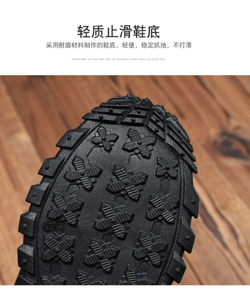 Black And Tan Mid Top Hiking Boots Suede And Leather Platform Sneakers Non Slip Outdoor Casual Shoes With Rugged Sole For All