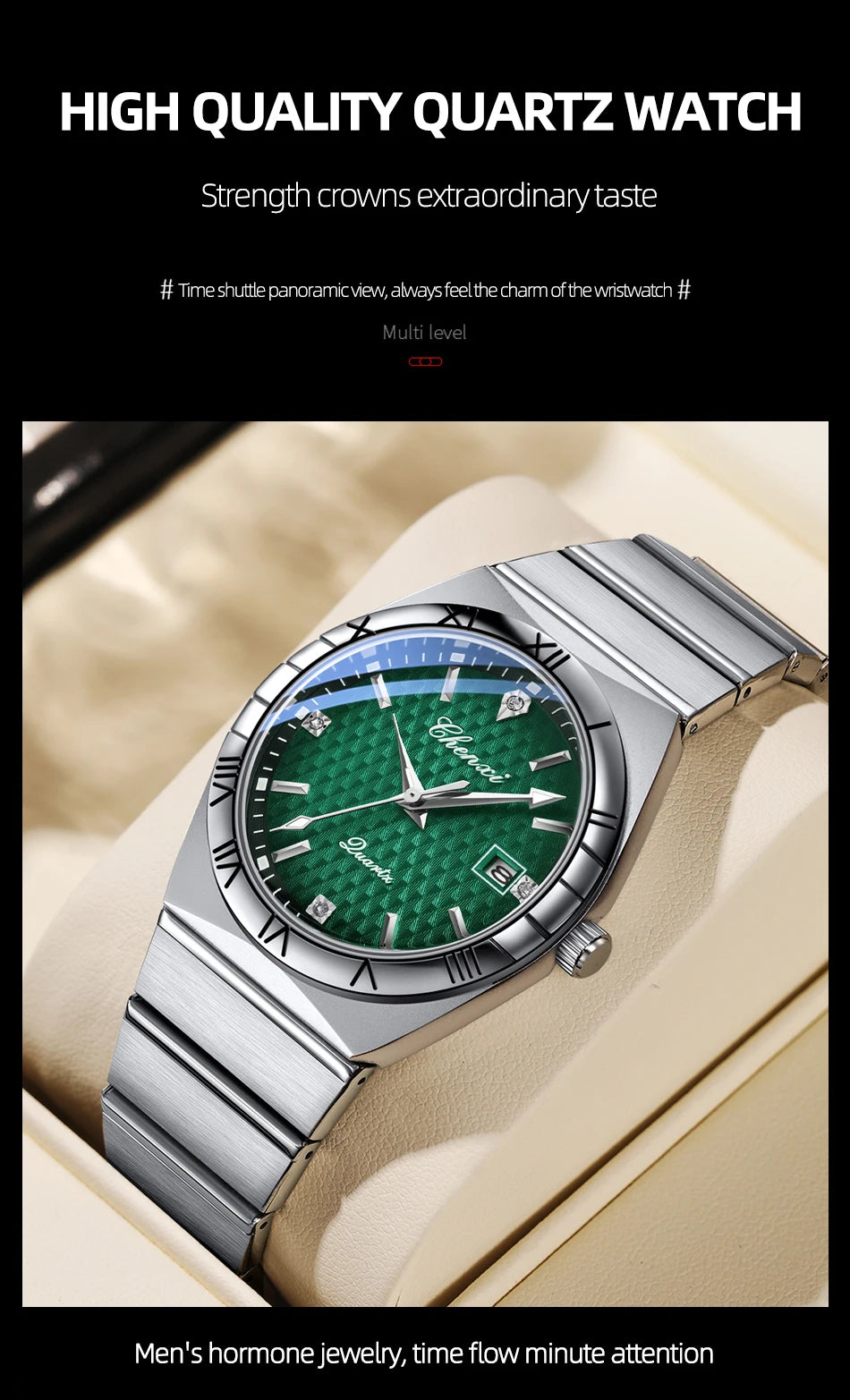 Top Brand Luxury Watches For Men Fashion Luminous Calendar Men's Watch CHENXI Waterproof Stainless Steel Quartz Wristwatch New